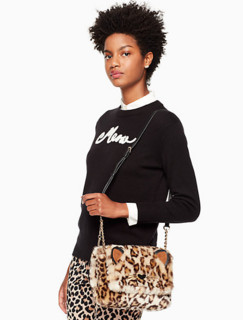 kate spade 凯特丝蓓 run wild leopard-print muff 女士单肩斜挎包