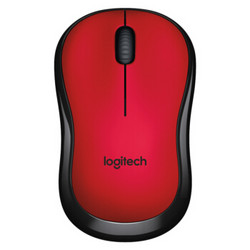 罗技（Logitech）M220 无线静音鼠标 灰色 红色