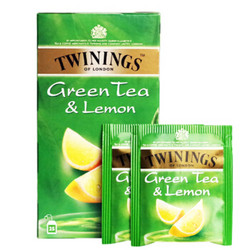 英国川宁(TWININGS) 柠檬绿茶25包*2g 波兰进口茶叶袋泡茶包 *2件