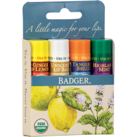 BADGER Balm 贝吉獾 经典有机润唇膏 4只装