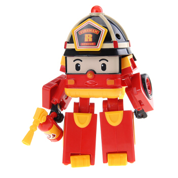 silverlit银辉变形警车机器人罗伊闪亮变形消防车2件