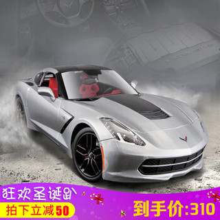 Maisto 美驰图 1:18 雪佛兰 克尔维特跑车 仿真汽车模型 金属银 C7