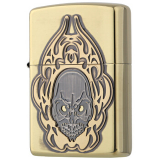 ZIPPO 之宝 ZBT-3-70 面具拉丝镀镍徽章 煤油防风火机