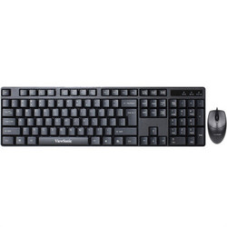 ViewSonic 优派 CU1250 键鼠套装 有线键鼠套装 办公键鼠套装 防泼溅 电脑键盘 笔记本键盘 黑色