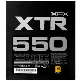 XFX 讯景 额定550W XTR550 电脑电源 