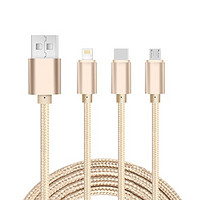 Viken 维肯 三合一尼 充电线 type-c micro usb iphone Lightning 数据线