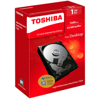TOSHIBA 东芝 P300系列 7200转 64M SATA3 台式机硬盘