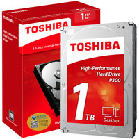 TOSHIBA 东芝 1TB 台式电脑机械硬盘垂直盘64MB 7200RPM SATA接口 P300系列(HDWD110)旗舰 自营