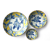 NITORI 黄彩花纹陶瓷餐具 