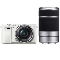 SONY 索尼 ILCE-6000L（E 16-50mm f/3.5-5.6+E 55-210mm f/4.5-6.3）APS-C画幅无反相机套机 白