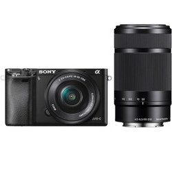 SONY 索尼 ILCE-6000L（E 16-50mm f/3.5-5.6+E 55-210mm f/4.5-6.3）APS-C画幅无反相机套机 黑