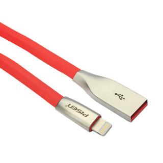 PISEN 品胜 锌合金 Apple Lightning 数据充电线 红色 1m