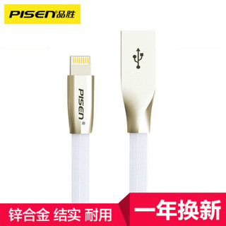 PISEN 品胜 锌合金 Apple Lightning 数据充电线 白色 1m