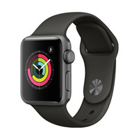 Apple Watch Series3 智能手表 GPS款 38毫米深空灰色铝金属表壳搭配黑色运动型表带