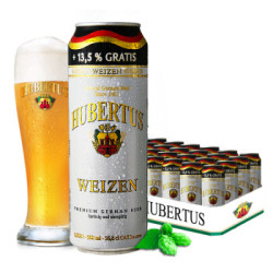 德国进口 狩猎神(Hubertus)白啤酒568ml*24听 整箱装