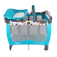 GRACO 葛莱 婴儿床便携式儿童游戏床 午睡尿布更换台 蓝绿色