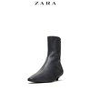 ZARA  女鞋 拼接尖头皮革平底短靴 15153201084 299元
