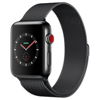 Apple 苹果 Watch Series 3智能手表（GPS+蜂窝网络款 42毫米 米兰尼斯表带） 深空黑