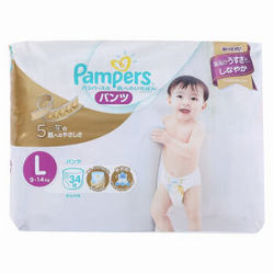 Pampers 帮宝适 白帮 婴儿拉拉裤 L号 34片 *5件+凑单品