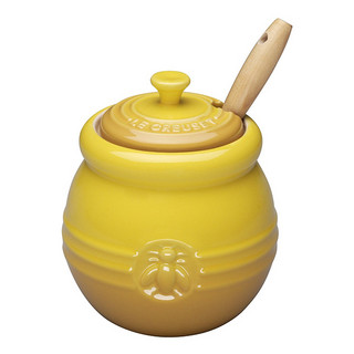Le Creuset  PG1015-1070 炻瓷蜂蜜果酱糖浆存储罐（含搅拌棒） 黄色 450ml 