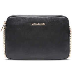 MICHAEL KORS 迈克·科尔斯 MK 女包 BEDFORD系列黑色牛皮金属链条大号单肩斜挎包 32F5GBFC3L BLACK