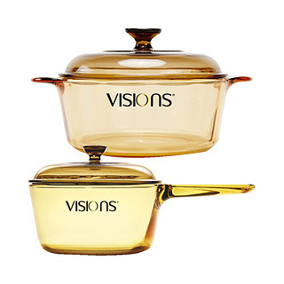 VISIONS 透明锅具套装 两件套 2.25L+1.5L