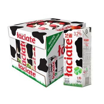 Laciate 兰雀  全脂纯牛奶  1L*12盒   *2件