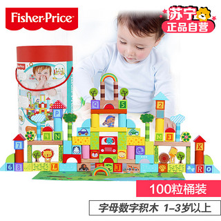 Fisher-Price 费雪 FP6007T 桶装大块字母数字积木 100粒