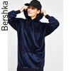Bershka 女士 2017秋季新款蓝色天鹅绒运动卫衣裙 07721512462 129元