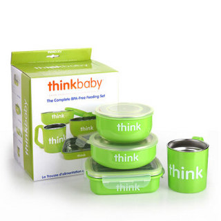  thinkbaby 辛克宝贝 不锈钢婴儿餐具套装