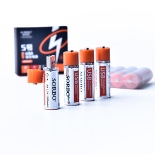 Sorbo 硕而博 USB 5号充电锂电池 AA电池套装 1.5V恒压