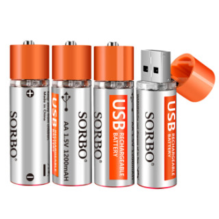 Sorbo 硕而博 USB 5号充电锂电池 AA电池套装 1.5V恒压