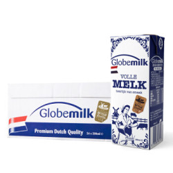 荷兰原装进口 荷高(Globemilk) 全脂纯牛奶200ml*24整箱装 3.6%乳蛋白 *3件