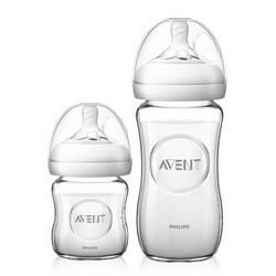 飞利浦 AVENT 新安怡 自然原生 宽口径玻璃奶瓶套装 120ml+240ml