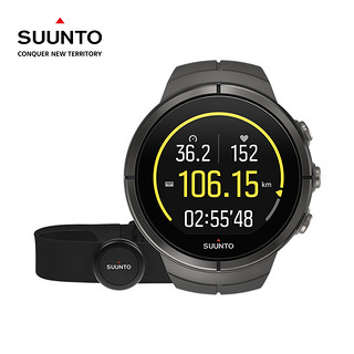 SUUNTO 颂拓 Spartan Ultra 斯巴达极限系列 户外运动心率表 黑色 钛心率套装