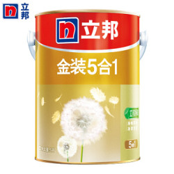 立邦漆 内墙乳胶漆油漆涂料墙面漆白漆 金装净味五合一 5L
