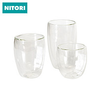 NITORI 双层高硼硅 玻璃杯 520ml
