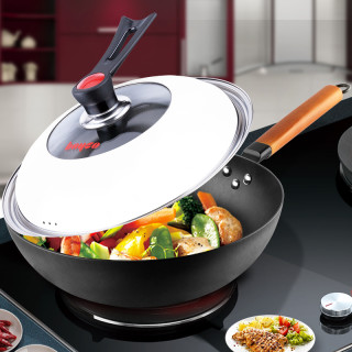 商品bayco 拜格 bg1176 厨房炒锅 32cm 木柄宽边无盖