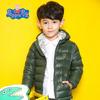 小猪佩奇童装男童冬装2017冬季新款儿童轻薄款羽绒服乔治印花连帽外套 109元