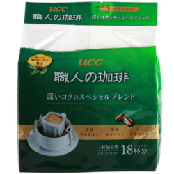 悠诗诗（UCC）滴滤挂耳式职人咖啡粉(深厚浓郁) 7g*18p/袋 日本进口 *6件