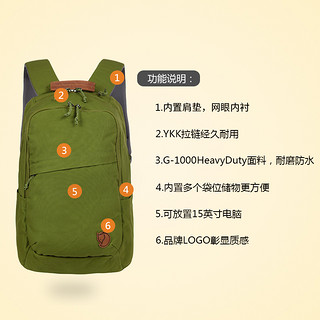 FJÄLLRÄVEN 北极狐 Raven 26051 户外耐磨双肩背包 20L 420紫红