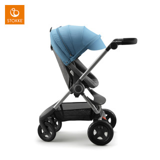 STOKKE Scoot系列 婴儿推车 黑灰麻底座+蓝色蓬