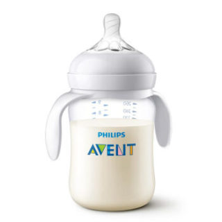 AVENT 新安怡 自然系列 宽口径带把手奶瓶 260ml 1月+ SCF474/18