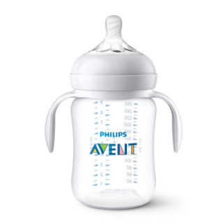 AVENT 新安怡 自然系列 宽口径带把手奶瓶 260ml 1月+ SCF474/18