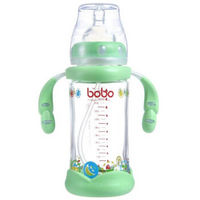 bobo 乐儿宝 金彩系列 宽口径玻璃奶瓶 240ml 绿色