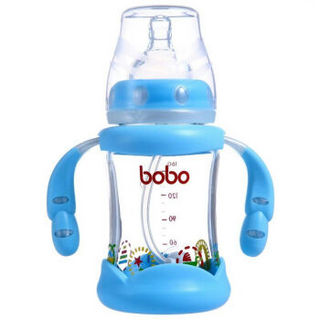 bobo 乐儿宝 金彩系列 宽口径玻璃奶瓶 160ml 蓝色