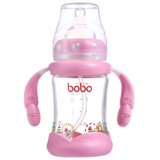 bobo 乐儿宝 金彩系列 宽口径玻璃奶瓶 160ml 红色