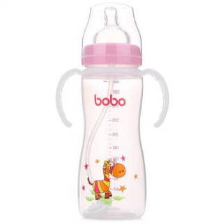 bobo 乐儿宝 经典系列 宽口径PP奶瓶 330ml 红色