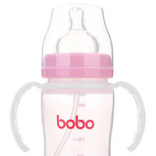 bobo 乐儿宝 经典系列 宽口径PP奶瓶 330ml 红色