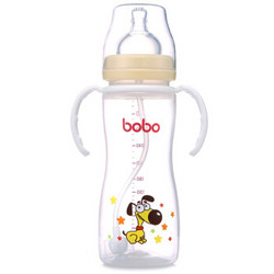 bobo 乐儿宝 经典系列 宽口径PP奶瓶 330ml 黄色 *3件